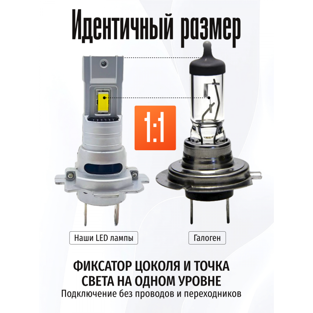 Комплект светодиодных ламп SVS H7/H18 серии ProLight ( 3570CSP/4000Lm/4300K/12V/35W,кулер)