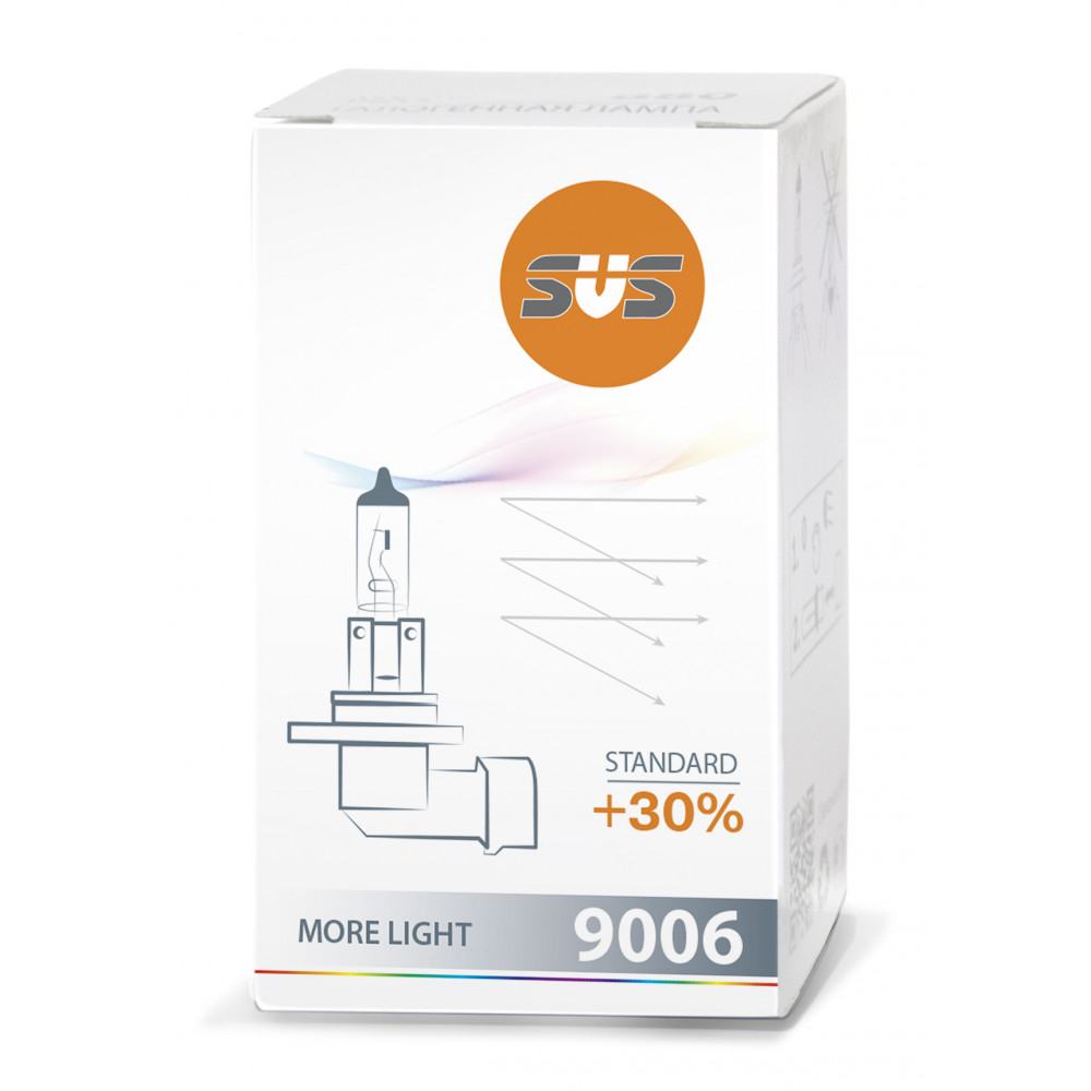Автолампа галогенная SVS HB4 12V 55W P22d Standard +30% {упаковка 1/10/200}*