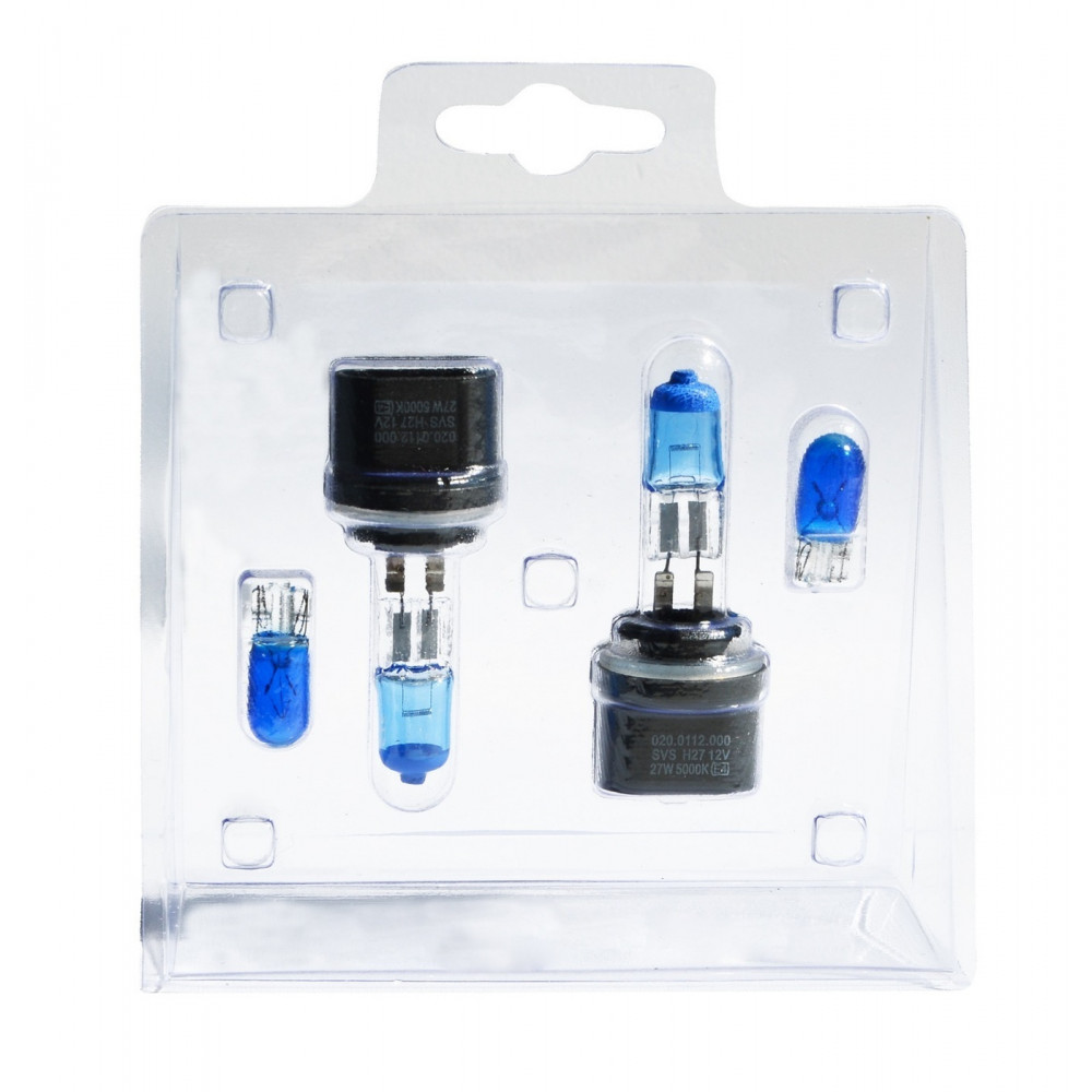 Галогенные лампы серия White 5000K 12V H27/880 27W+W5W, комплект 2шт. Ver.2.0 {упаковка 1/6/60
