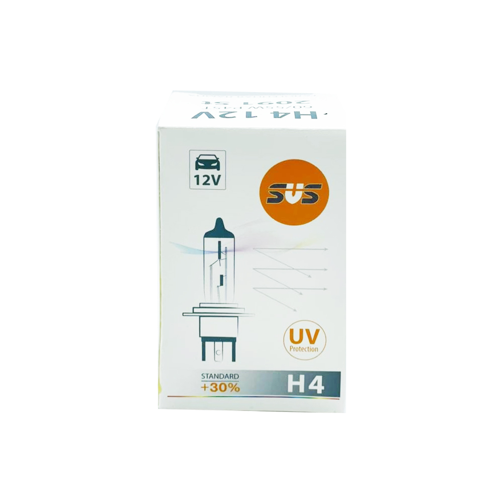 Автолампа галогенная SVS H4(НВ2)12V 60/55W P45T Standard +30% {упаковка 1/10/200}