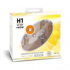 Галогенные лампы серия Yellow 3000K 12V H1 55W+W5W комплект 2шт. Ver.2.0 {упаковка 1/6/60}*