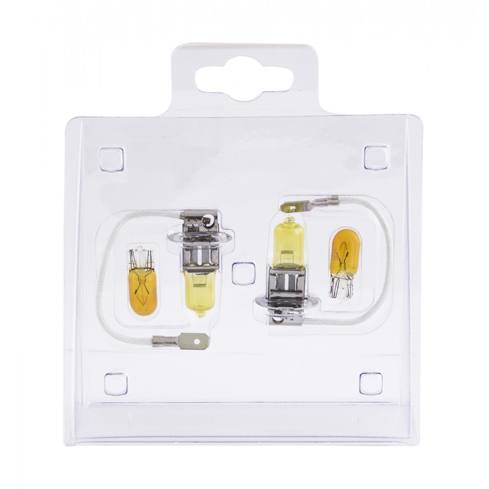 Галогенные лампы серия Yellow 3000K 12V H3 55W+W5W, комплект 2шт. Ver.2.0 {упаковка 1/6/60}*