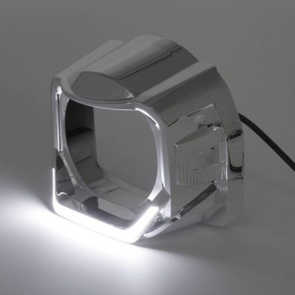 Маски MTF Light G-STYLE для Bi-LED линз с подветкой белой 3", черная. 2шт.