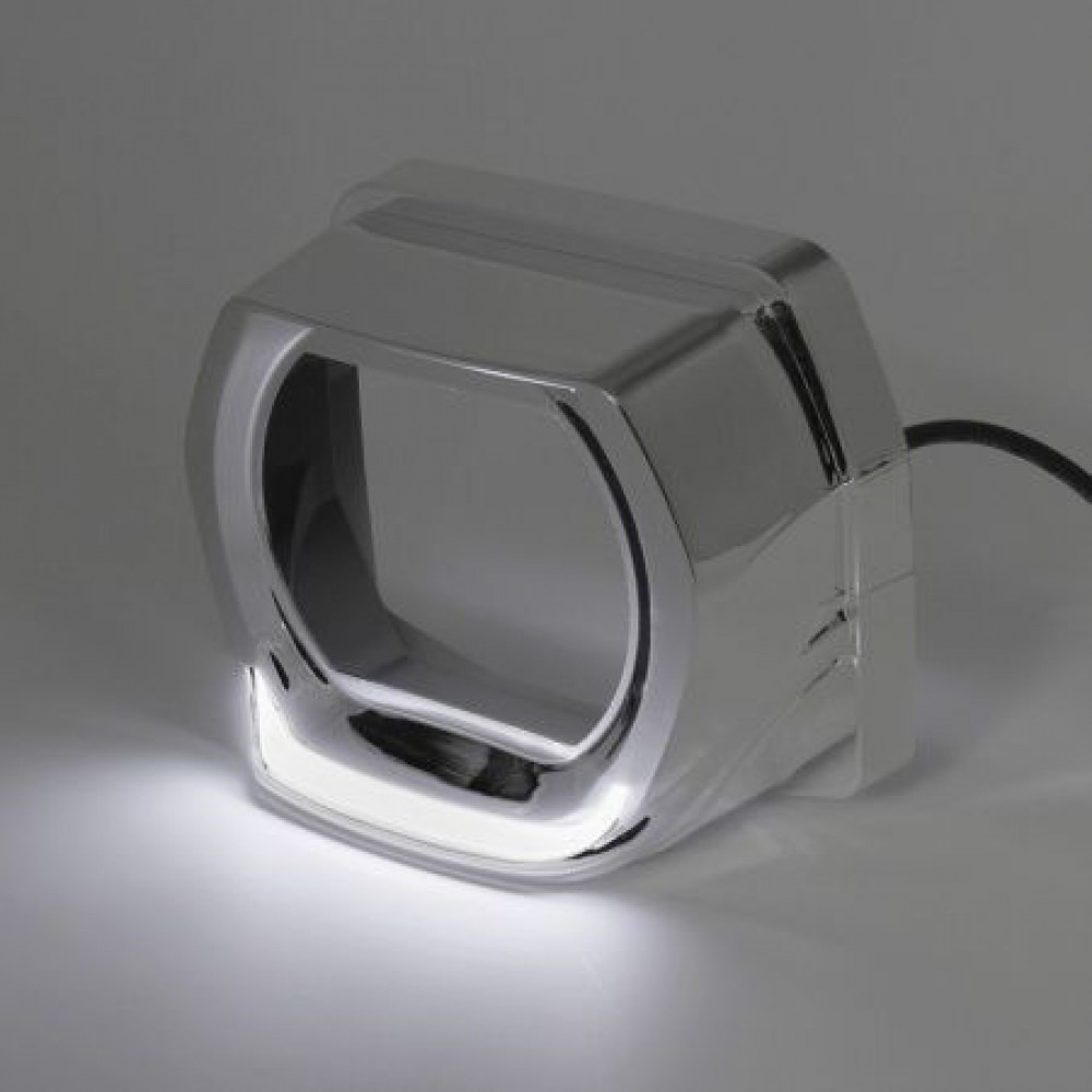 Маски MTF Light G-STYLE для Bi-LED линз с подветкой белой/желтой 3" скос, хром. 2шт.